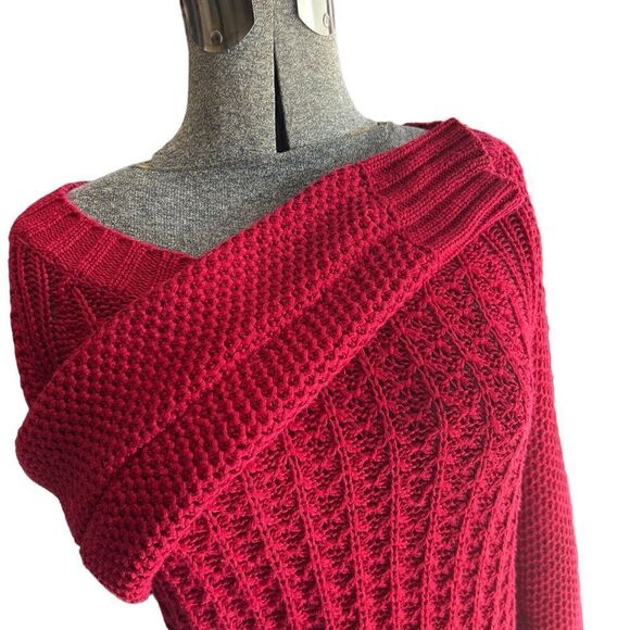 Calvin Klein Jeans Ladies Crewneck Sweater Red - Picture 6 of 13